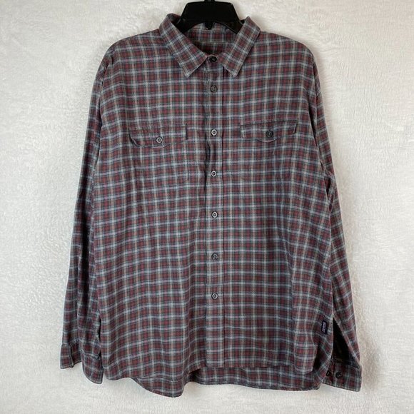 Patagonia Other - Patagonia Shirt Mens Large Red Plaid Button Up Long Sleeve Organic Cotton Top